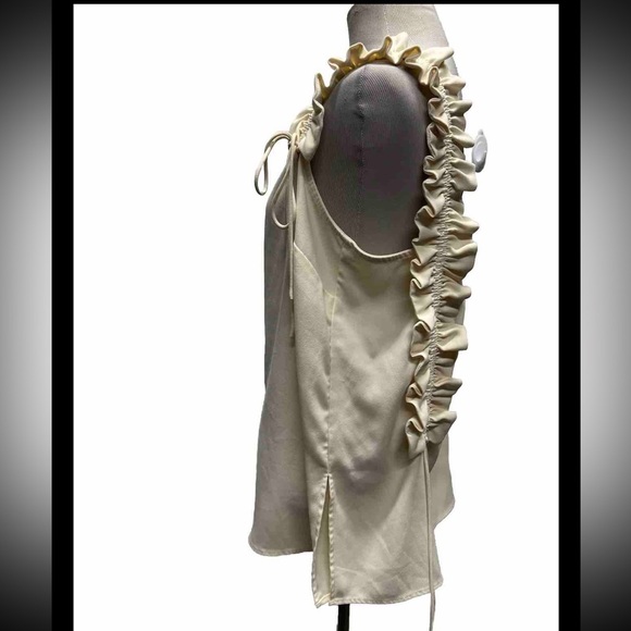 Jason Wu Sleeveless Ruffle Strap Cream Tank - Picture 3 of 5